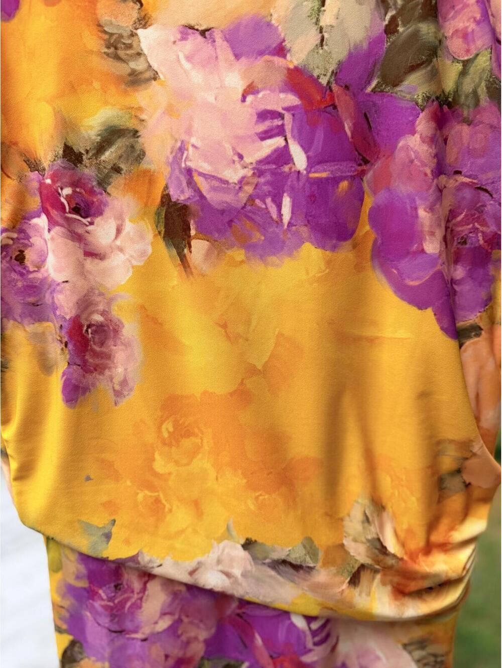 Express Yellow Floral Draped Midi Dress Size S - Picture 5 of 7